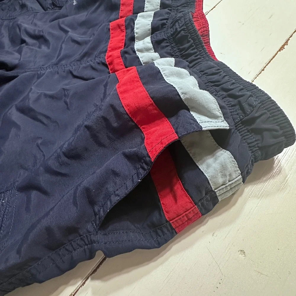 L.L. Bean Cargo Swim Trunks Quick Dry Striped Nylon Lined Shorts Men L 011G2 USA